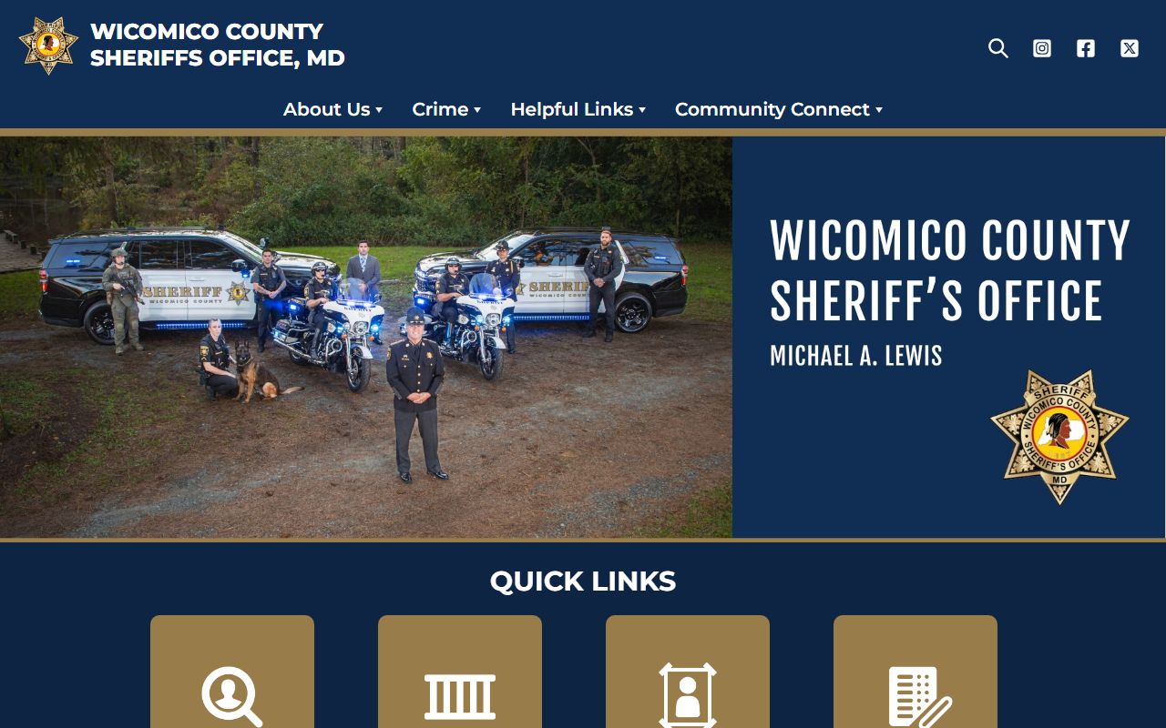 Wicomico County Sheriff's Office records and background check information